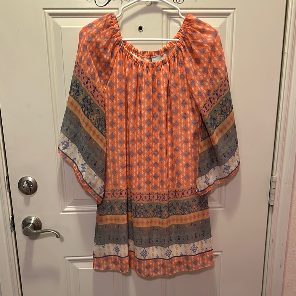 Ahto brand- Casual Bohemia Printed Off Shoulder Dress For Women / Size S / Box U